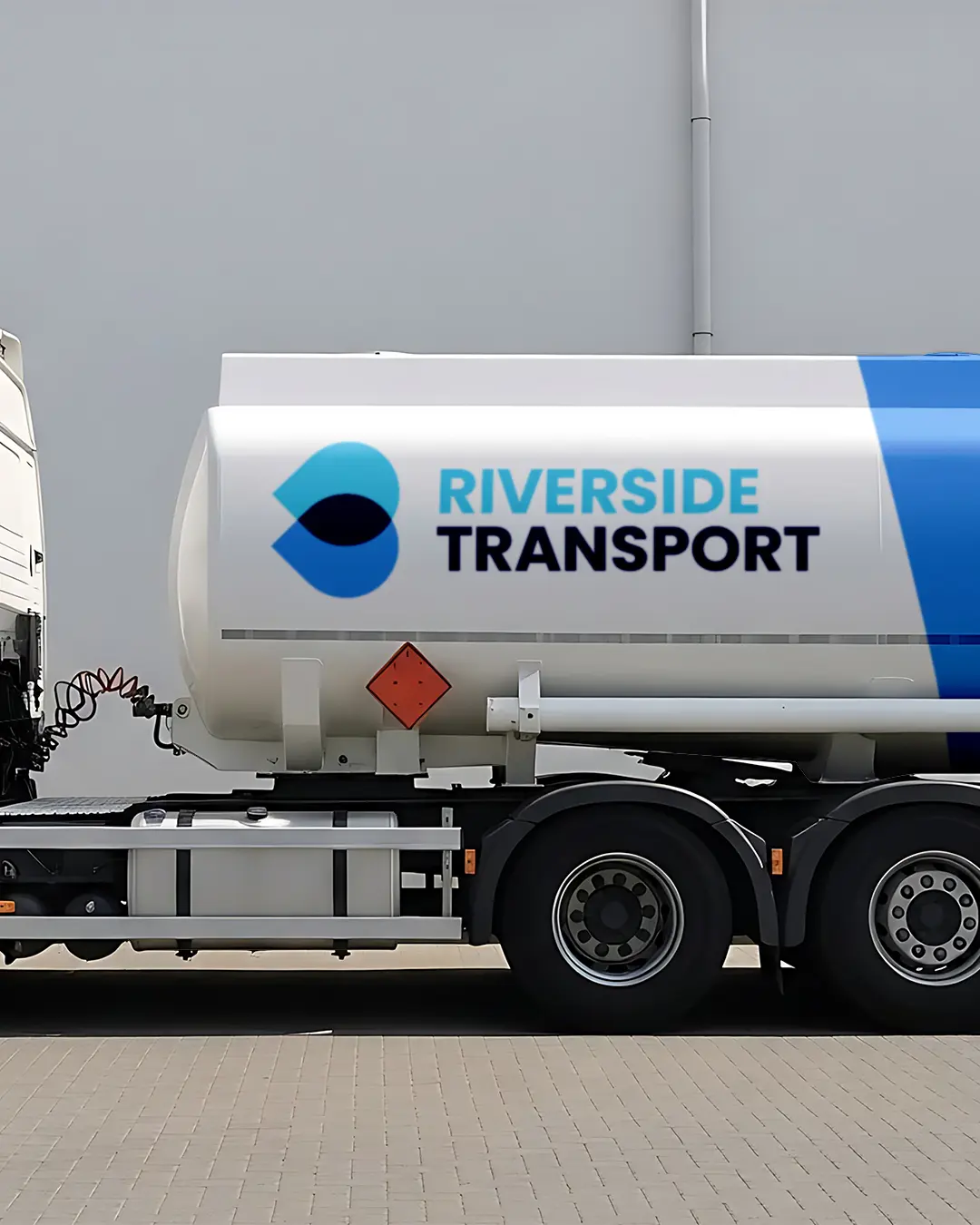 Riverside Transport, a close partner of WOCO Oil, tanker truck mockup